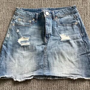 NOBO Blue Distressed A-Line Skirt